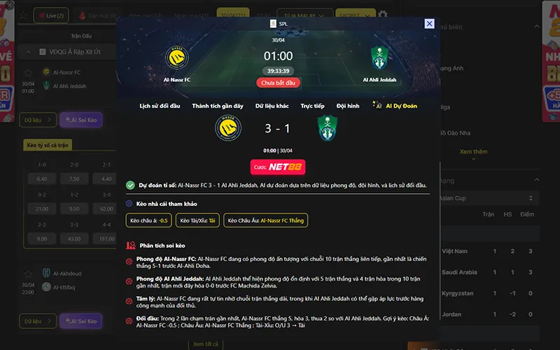 Dự đoán kết quả AI Al Nassr vs Al Ahli 01h00 ngày 30/4/2026